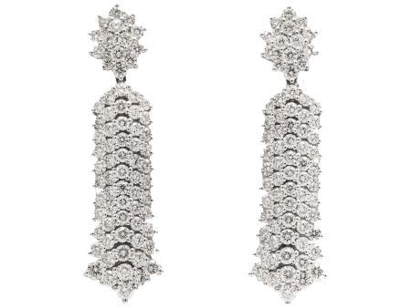 White Gold and Diamond Tassel Earrings Sale