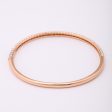 Diamond and Rose Gold Oval Bangle Bracelet Fashion