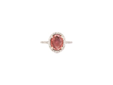 Pink Sapphire + Diamond Cocktail Ring For Cheap