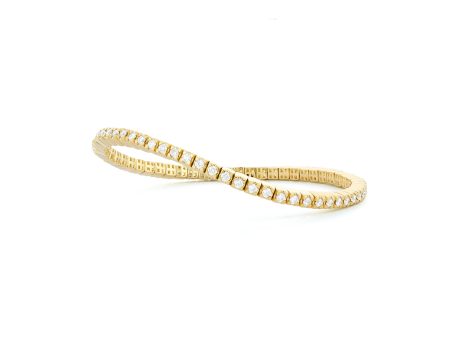 Yellow Gold + Diamond Stretch Tennis Bracelet on Sale