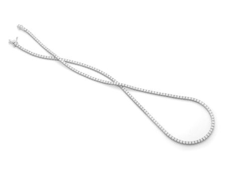 White Gold Eternity Straight Line Tennis Necklace on Sale