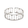 White Gold Cable and Diamond Cuff Bracelet For Cheap