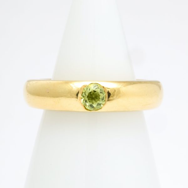 Peridot + 18K Yellow Gold Gypsy Ring Online Sale