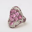 Pink Heart Sapphire + Diamond Saddle Ring Supply