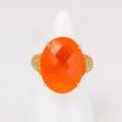 Mexican Fire Opal + Intense Yellow Diamond Cocktail Ring Discount