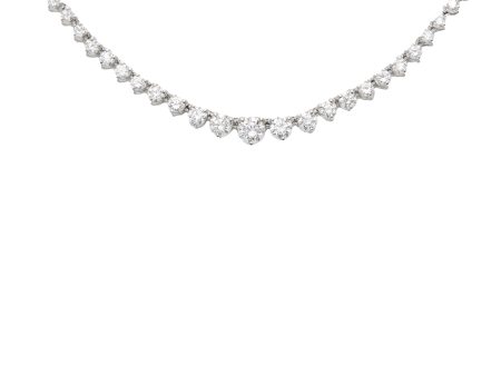 Tri-Prong White Gold Diamond Necklace Online now