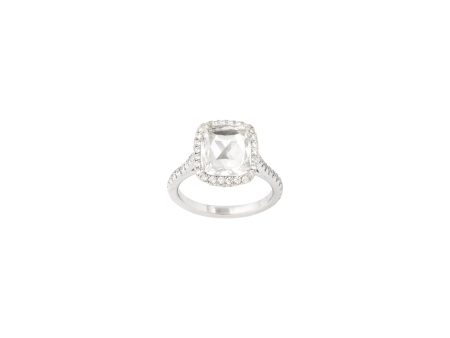 Cushion Shape Rose-Cut Diamond Solitaire Ring Cheap