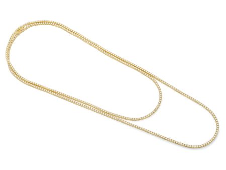 Yellow Gold Eternity Tennis Necklace Cheap