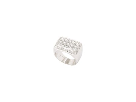 Table-Top, Pave-Set Diamond Cocktail Ring Discount