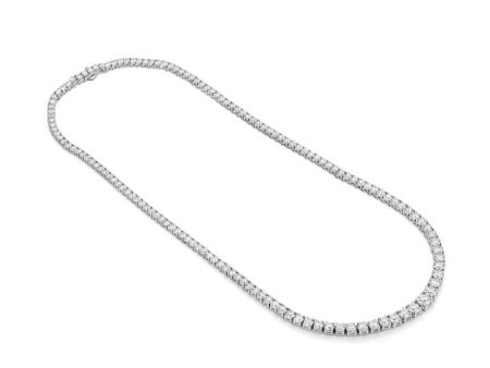 White Gold Graduated Prong Riviere Diamond Necklace For Discount