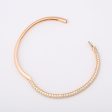 Diamond and Rose Gold Oval Bangle Bracelet Fashion