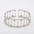 White Gold Cable and Diamond Cuff Bracelet For Cheap