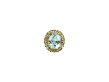 Blue Topaz and Multi-Color Gemstone Cocktail Ring Online Hot Sale