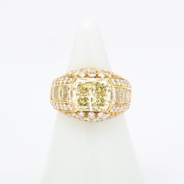 Natural Color Radiant Cut Diamond Cocktail Ring For Discount