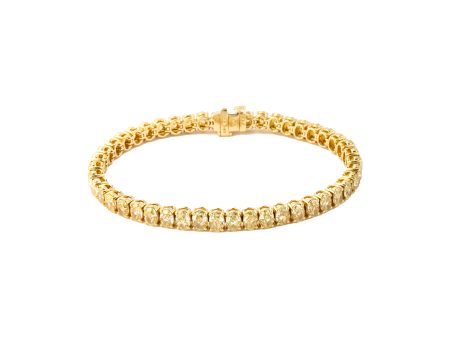 Multi-Color Yellow Oval Diamond Line Bracelet Online now