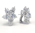 Platinum Free-Form Cluster Diamond Earrings Hot on Sale