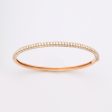 Diamond and Rose Gold Oval Bangle Bracelet Fashion