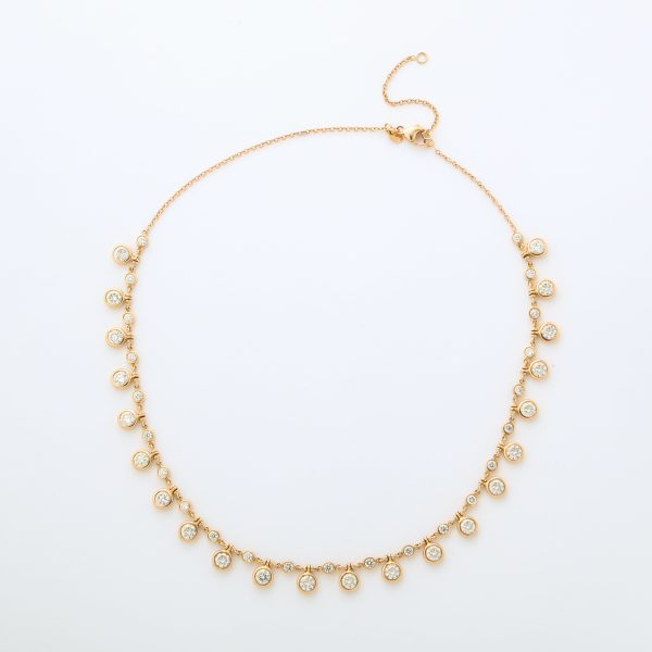 Rose Gold and Articulating Diamond Fringe Necklace Sale