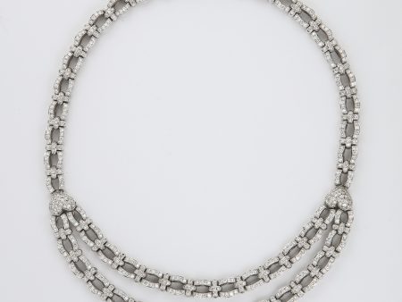 Double Strand Diamond Bib Necklace For Sale