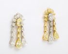 Platinum and Yellow Gold Diamond and Yellow Diamond Tassel Earrings Fashion