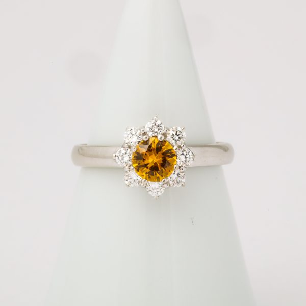 Sunny Yellow Sapphire Diamond Ring Discount