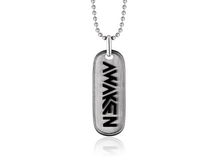 Sliver Tag with Black Awaken and Silver Chain For Cheap