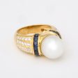 South Sea Pearl Sapphire + Diamond Cocktail Ring Hot on Sale