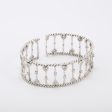 White Gold Cable and Diamond Cuff Bracelet For Cheap