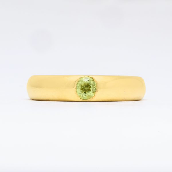 Peridot + 18K Yellow Gold Gypsy Ring Online Sale