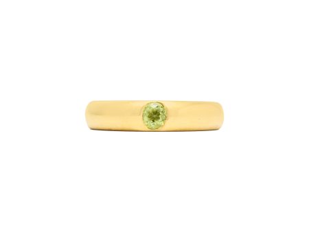 Peridot + 18K Yellow Gold Gypsy Ring Online Sale