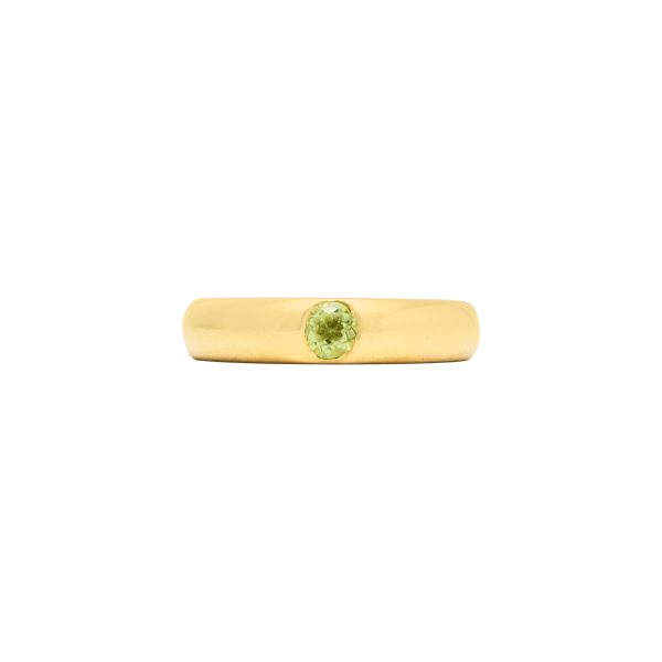 Peridot + 18K Yellow Gold Gypsy Ring Online Sale