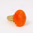 Mexican Fire Opal + Intense Yellow Diamond Cocktail Ring Discount