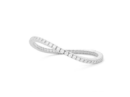 White Gold + Diamond Stretch Tennis Bracelet Online Sale