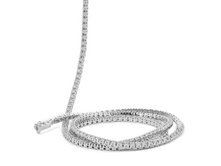 White Gold Eternity Straight Line Tennis Necklace Sale