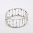 White Gold Cable and Diamond Cuff Bracelet For Cheap