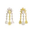 Platinum and Yellow Gold Diamond and Yellow Diamond Tassel Earrings Fashion