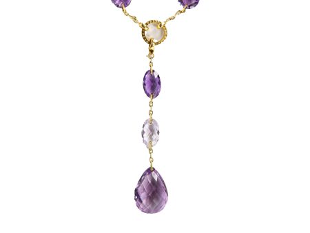 Amethyst Drop Necklace Online now