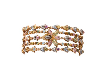 Five Strand Floral Stone Bracelet Supply