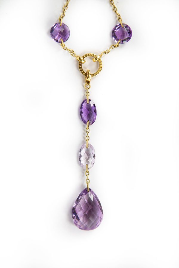 Amethyst Drop Necklace Online now