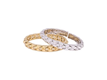 White Gold Diamond Stack Bracelet Cheap